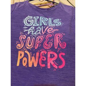 Members Mark Active Girl Top Size 14/16 Athletic Shirt Purple Graphic‎